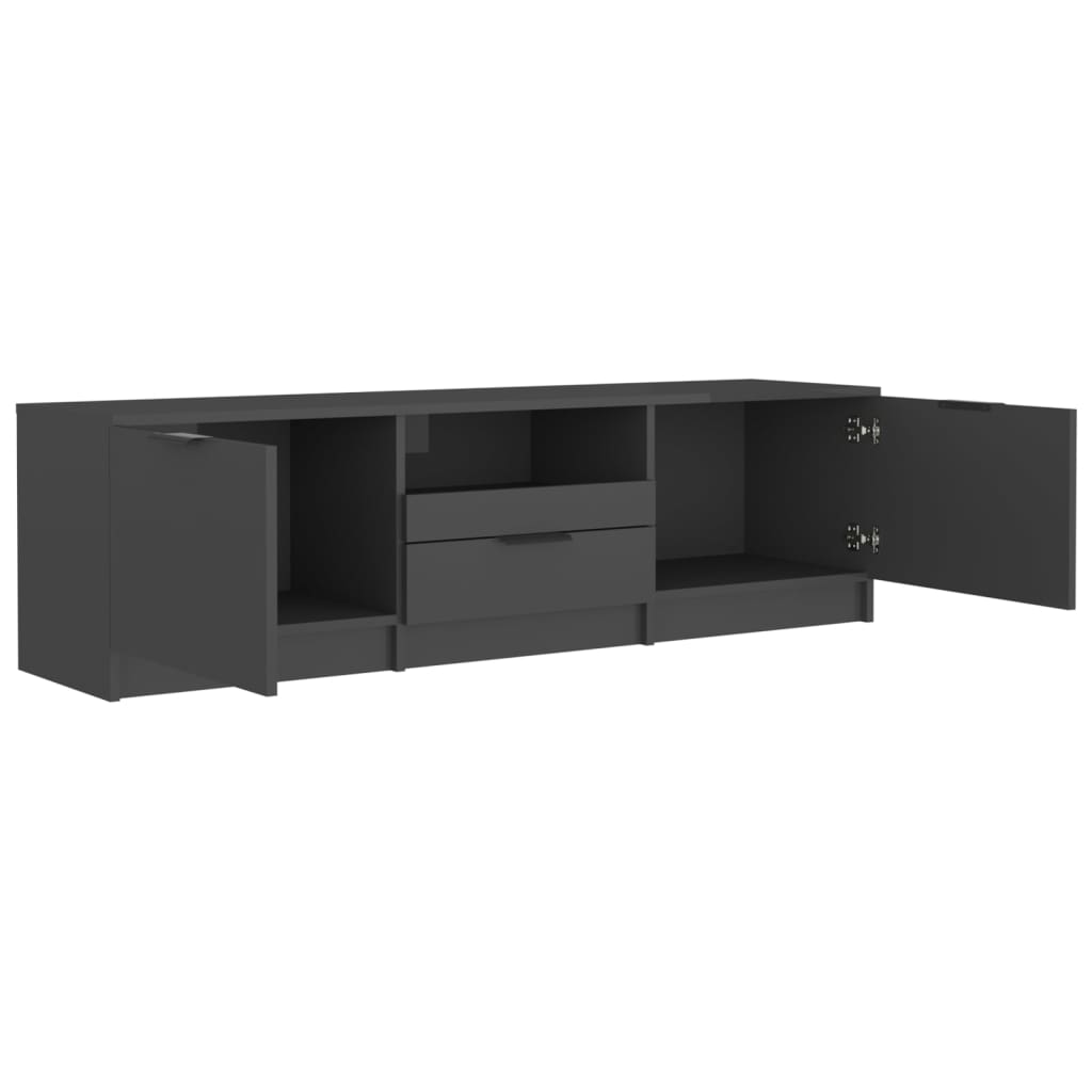 Tv-meubel 140x35x40 cm bewerkt hout zwart