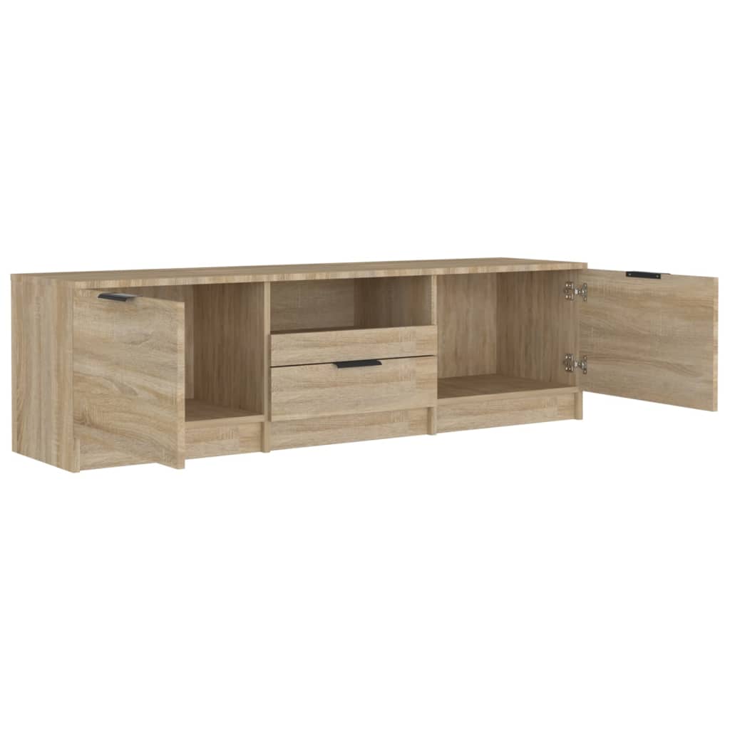 Tv-meubel 140x35x40 cm bewerkt hout sonoma eikenkleurig