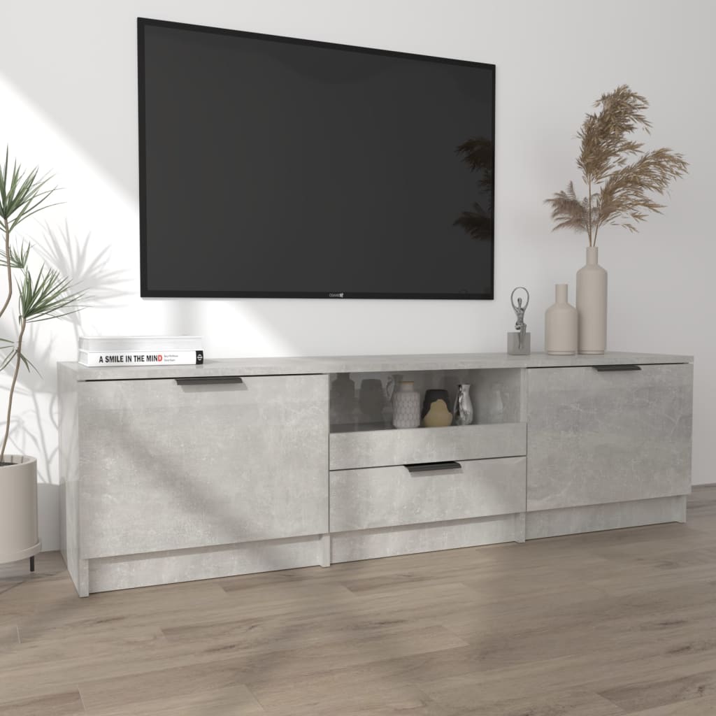 Tv-meubel 140x35x40 cm bewerkt hout betongrijs