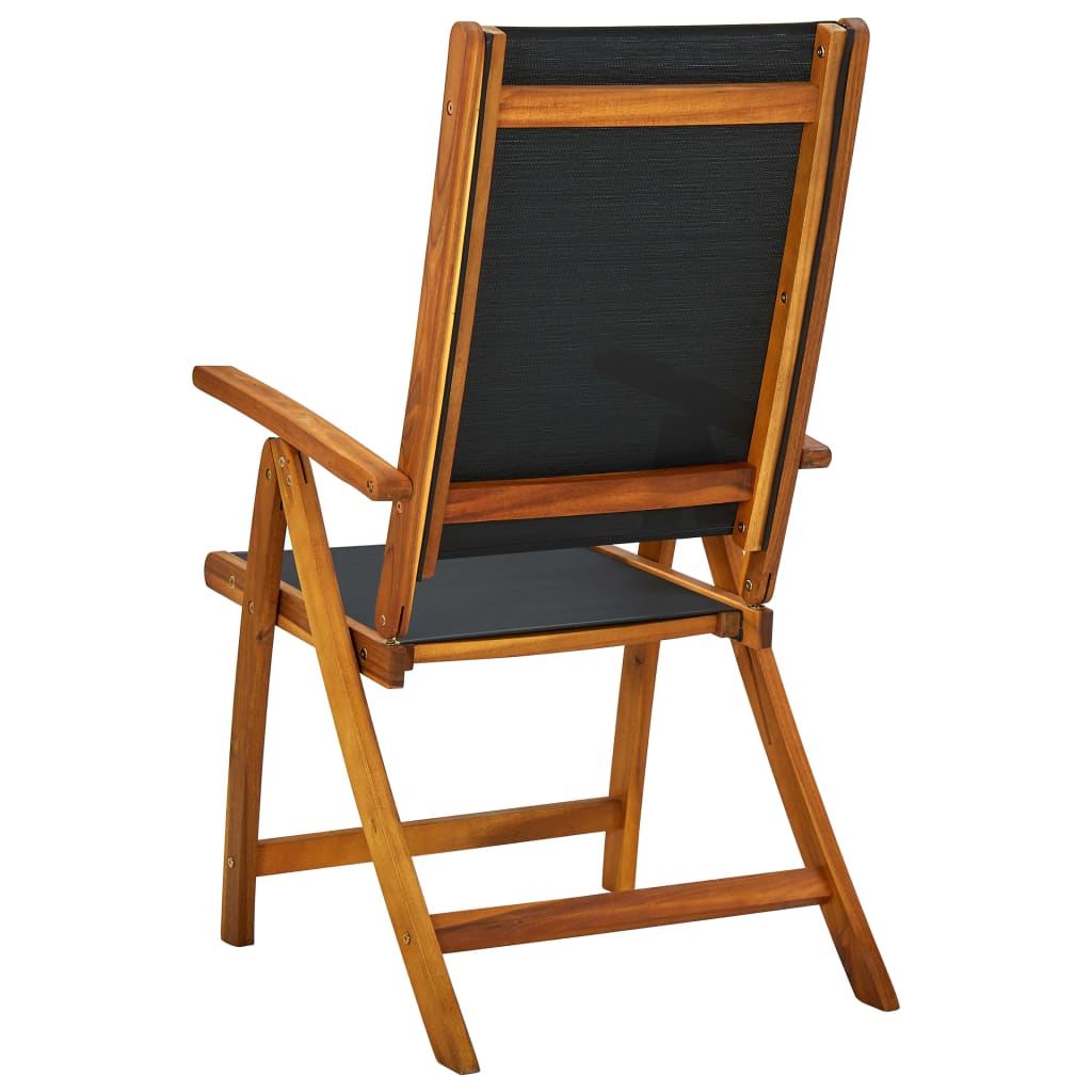 Tuinstoelen inklapbaar 6 st massief acaciahout en textiel