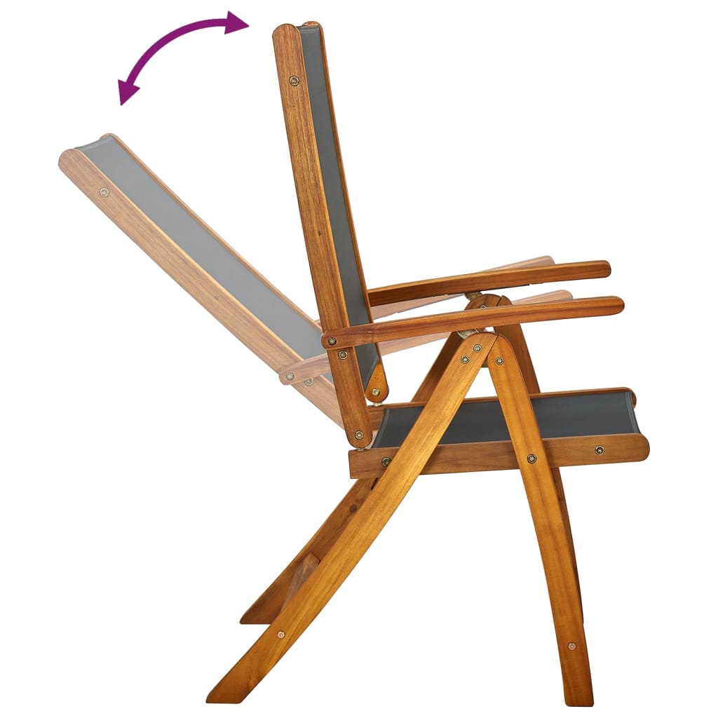 Tuinstoelen inklapbaar 6 st massief acaciahout en textiel