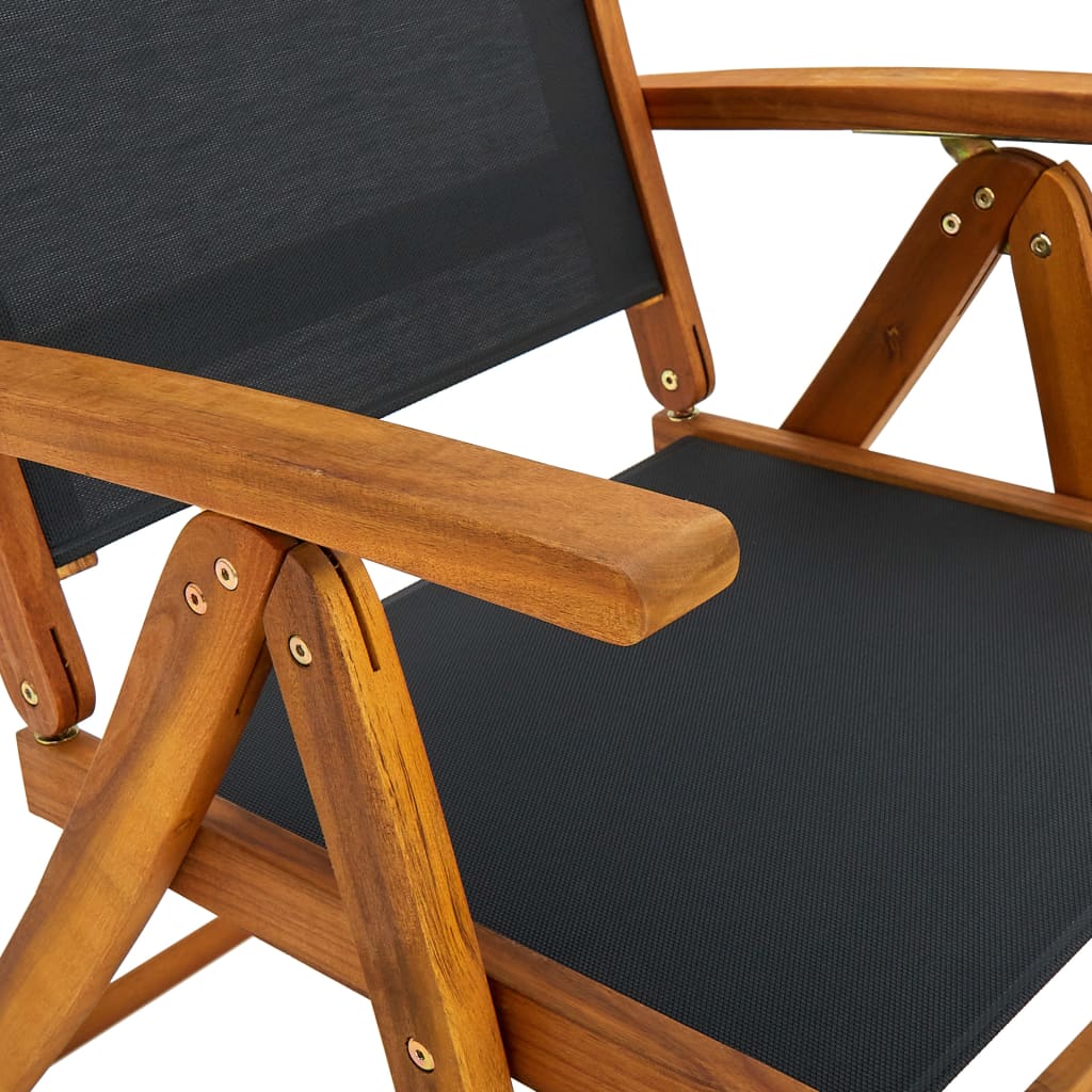 Tuinstoelen inklapbaar 6 st massief acaciahout en textiel