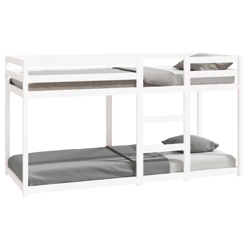 Stapelbed 80x200 cm massief groenhout wit