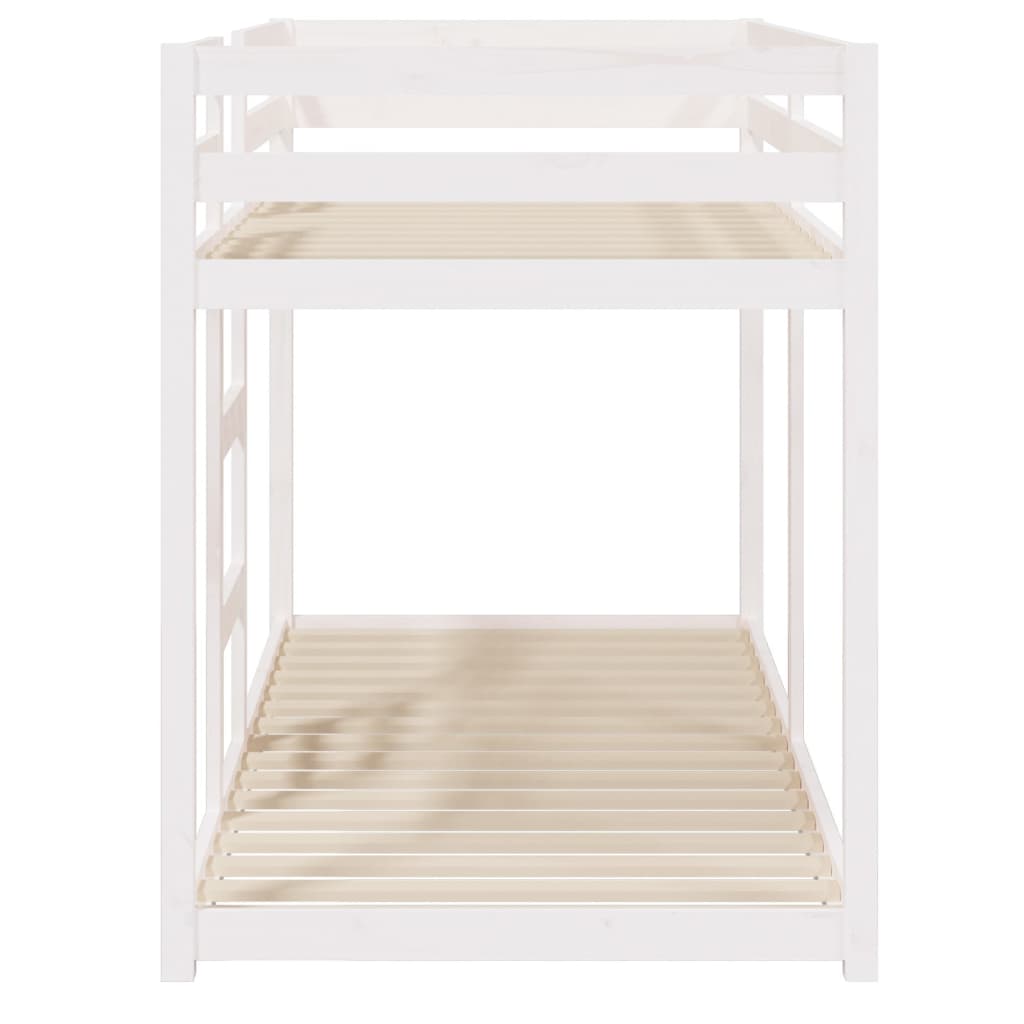 Stapelbed 80x200 cm massief groenhout wit