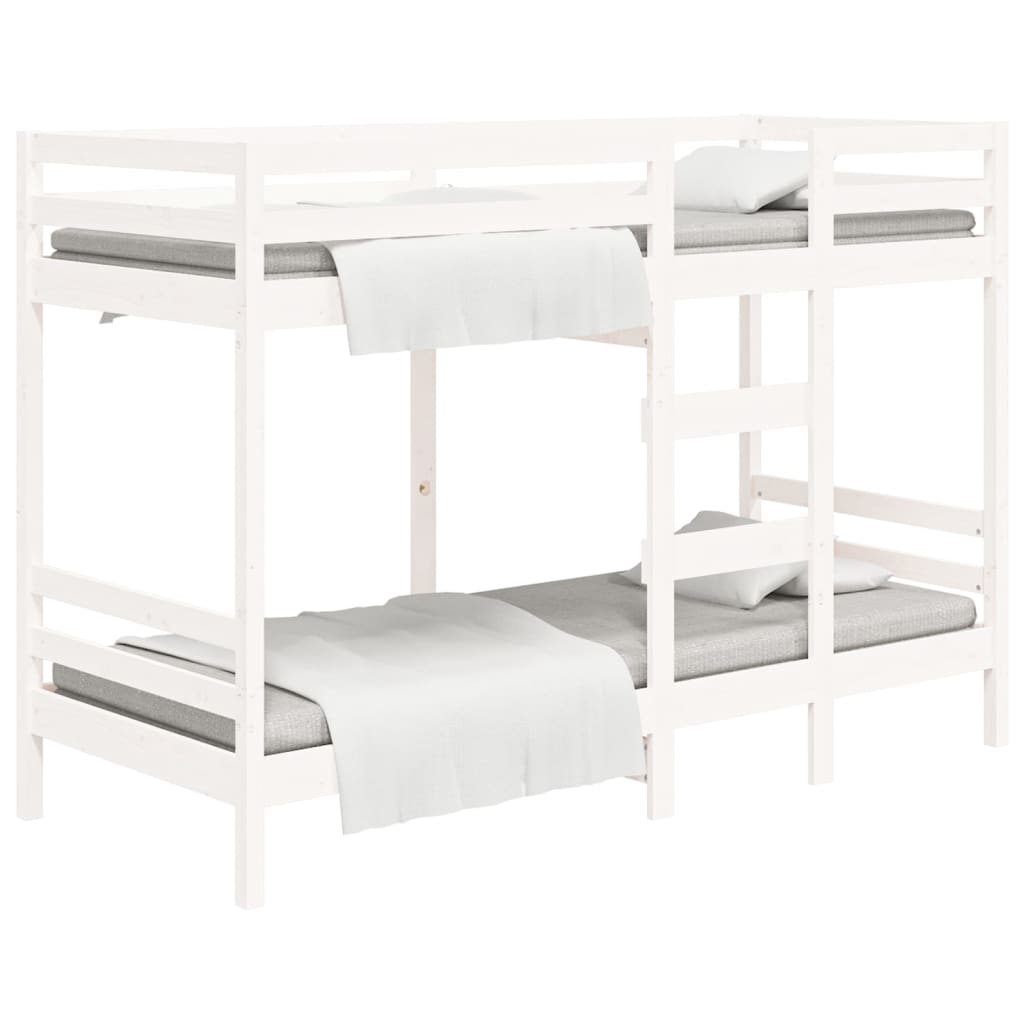 Stapelbed massief groenhout wit 90x200 cm