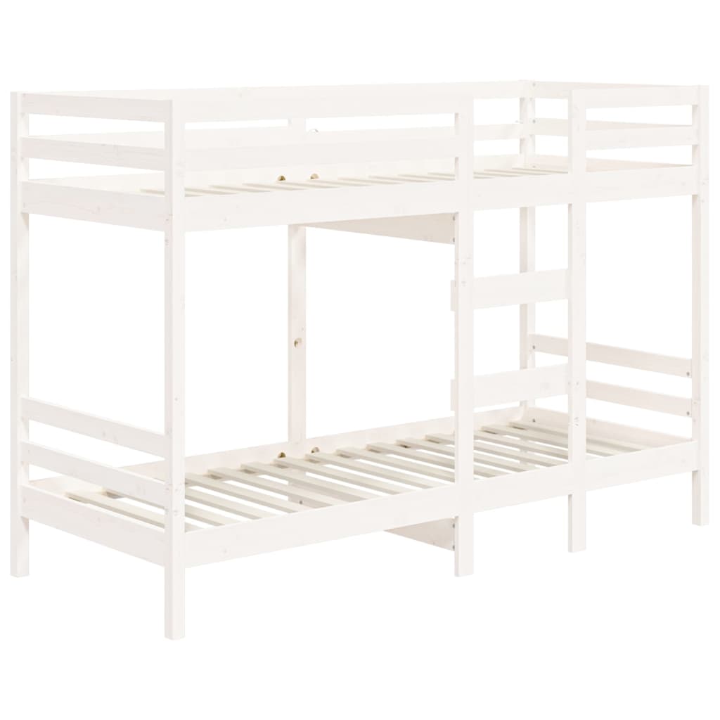Stapelbed massief groenhout wit 90x200 cm