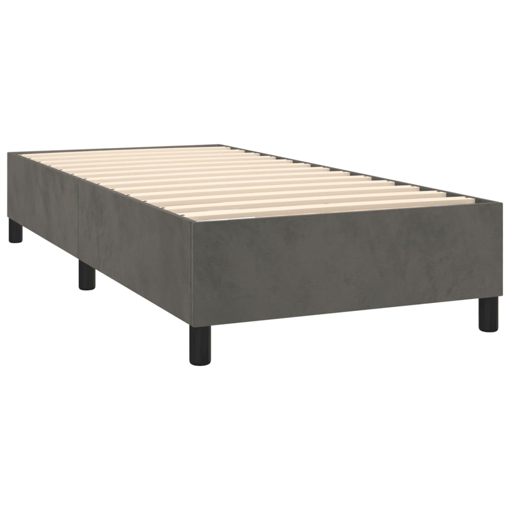 Bedframe zonder matras 90x200 cm fluweel donkergrijs