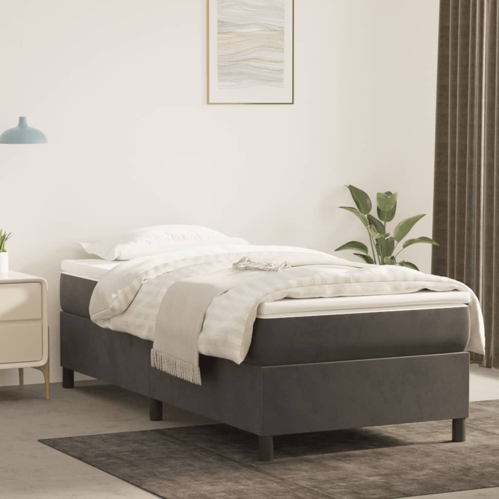 Bedframe zonder matras 90x200 cm fluweel donkergrijs