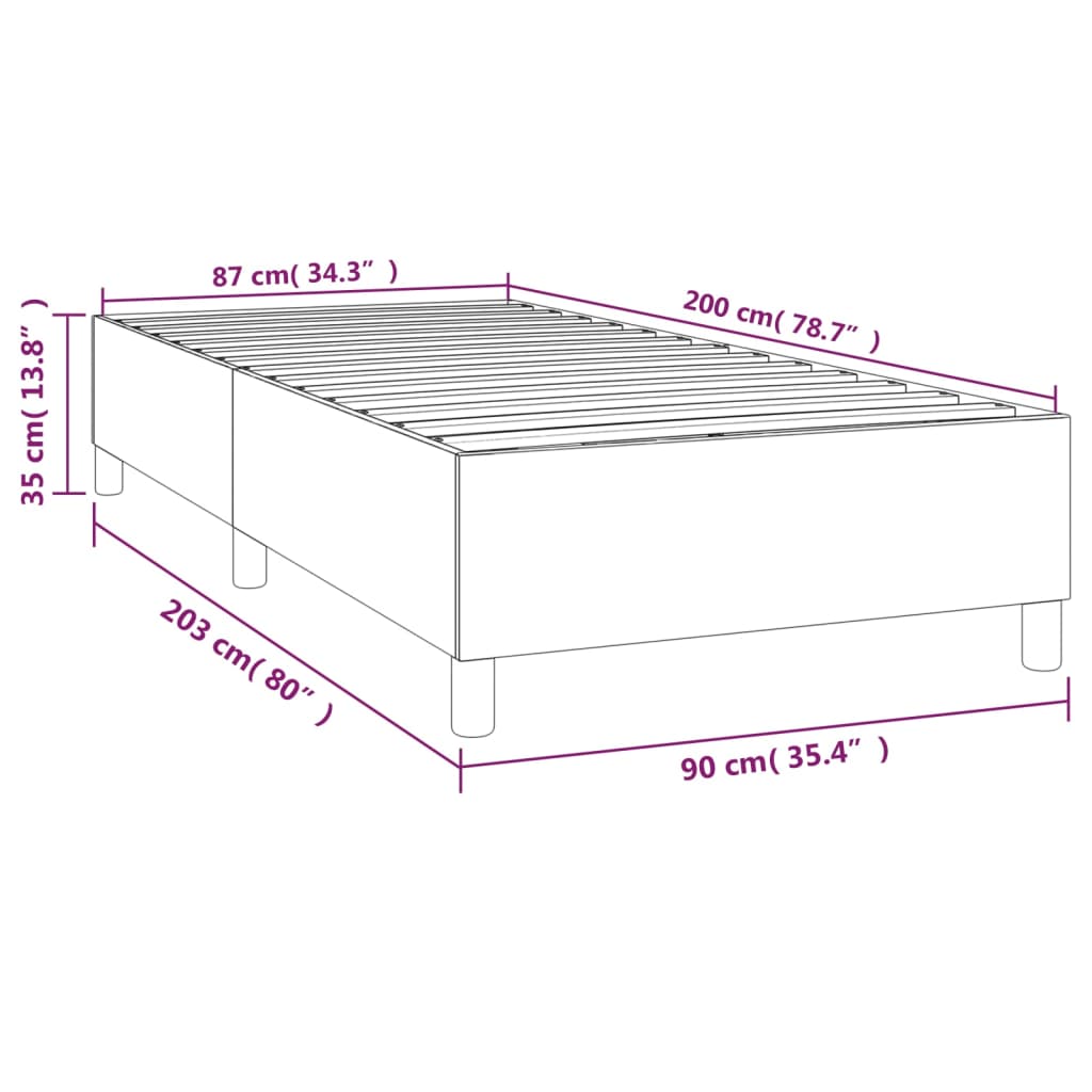 Bedframe fluweel zwart 90x200 cm