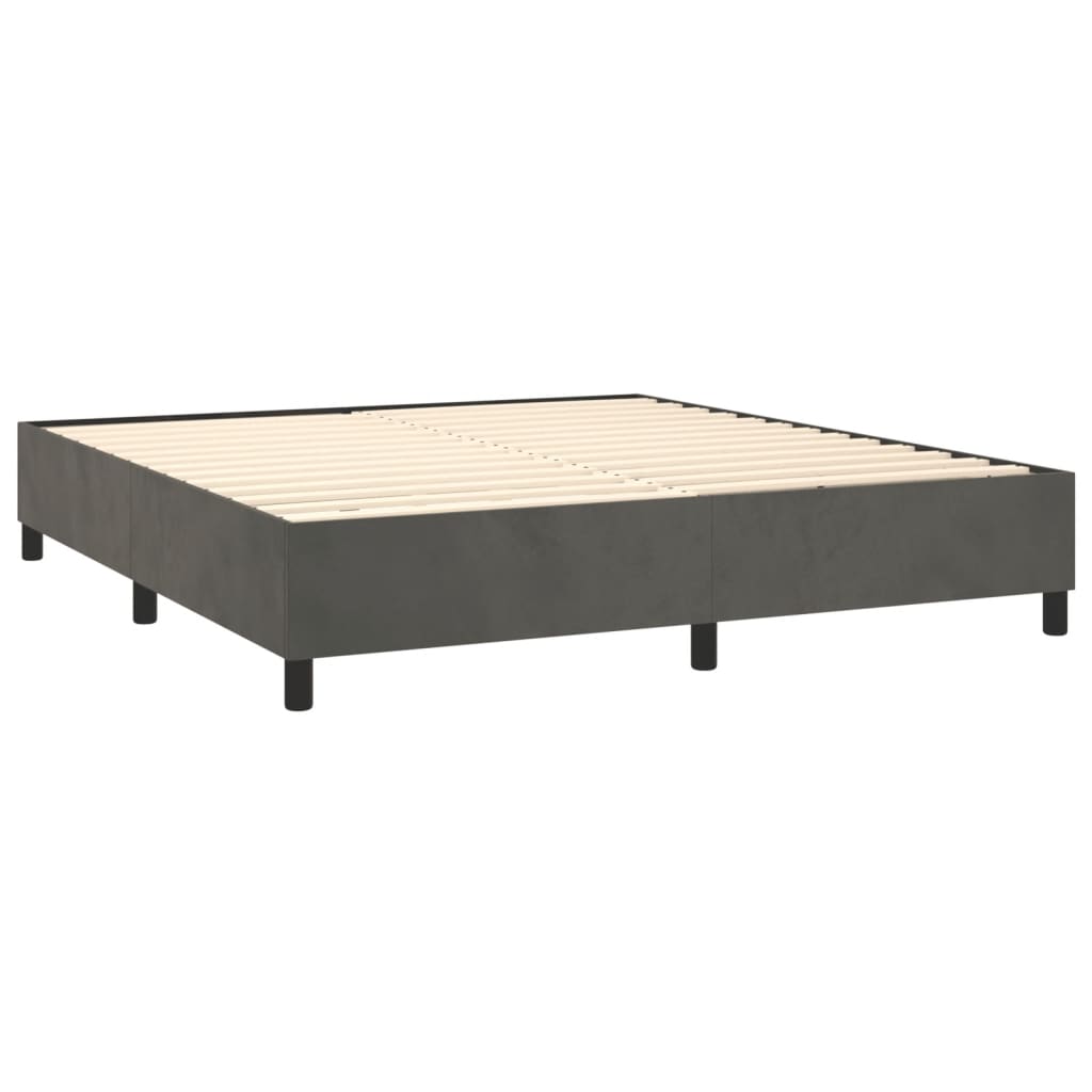 Bedframe zonder matras 160x200 cm fluweel donkergrijs