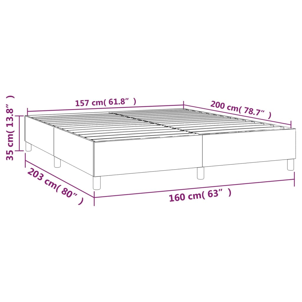 Bedframe zonder matras 160x200 cm fluweel donkergrijs