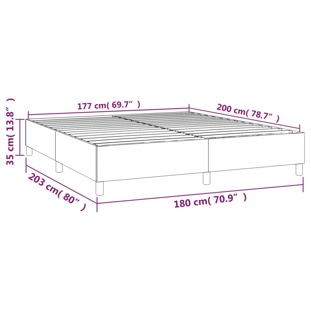 Bedframe zonder matras 180x200 cm fluweel donkergrijs