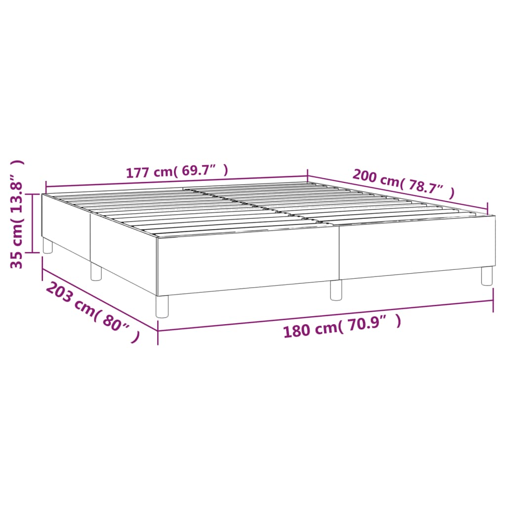 Bedframe zonder matras 180x200 cm fluweel zwart