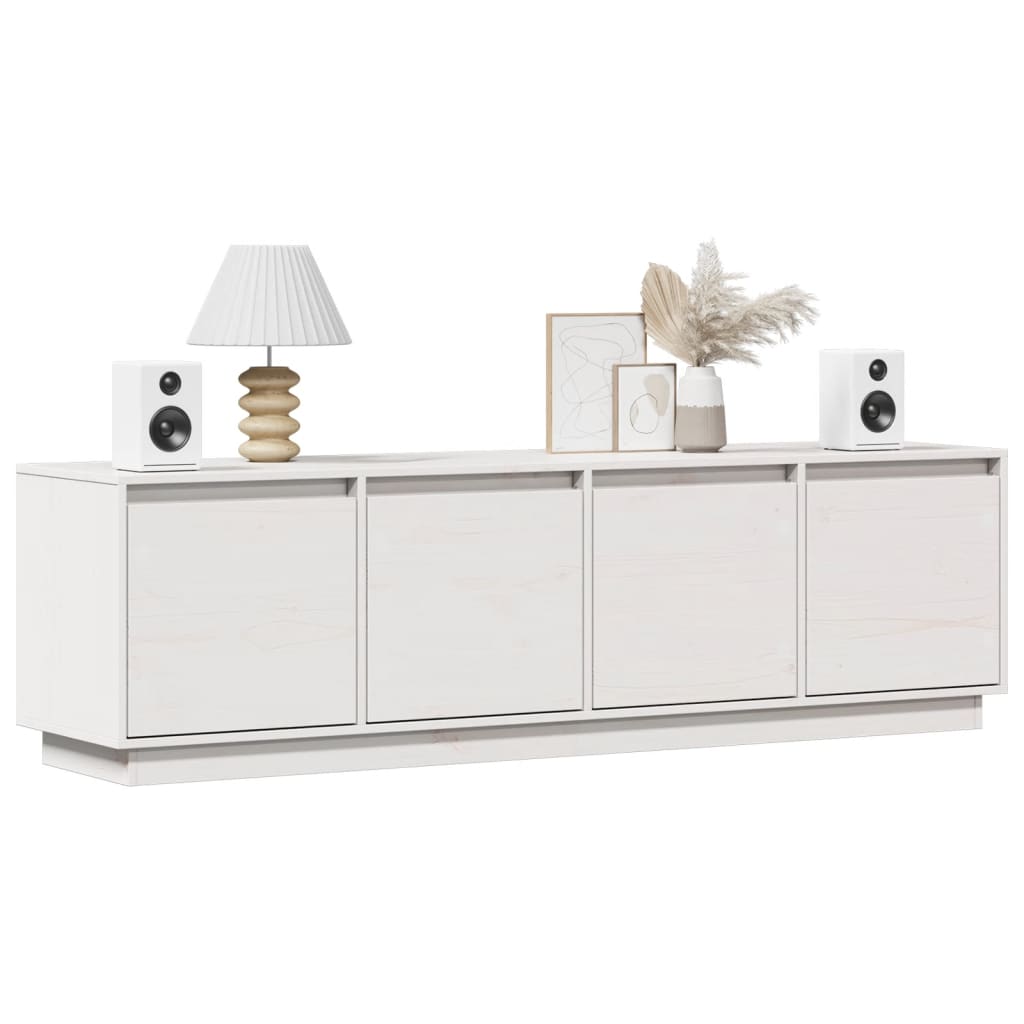 Tv-meubel 156x37x45 cm massief groenenhout wit
