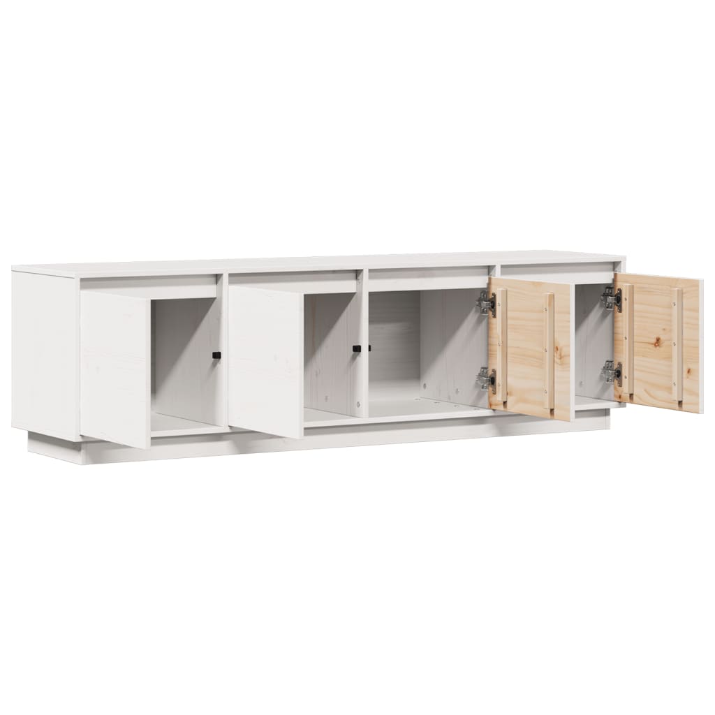 Tv-meubel 156x37x45 cm massief groenenhout wit