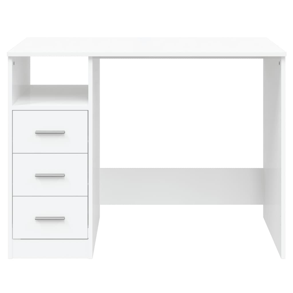 Bureau met lades 102x50x76 cm bewerkt hout wit