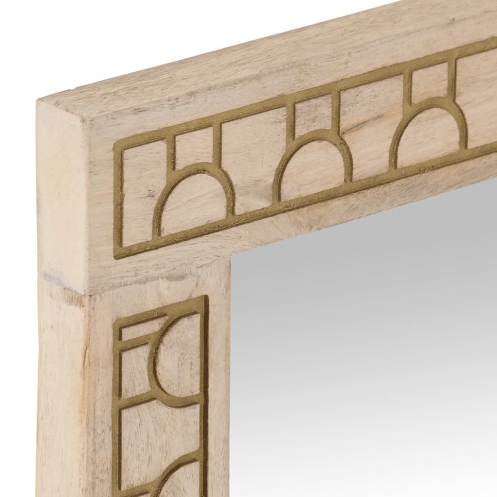 Badkamerspiegel 50x70x2,5 cm massief mangohout en glas