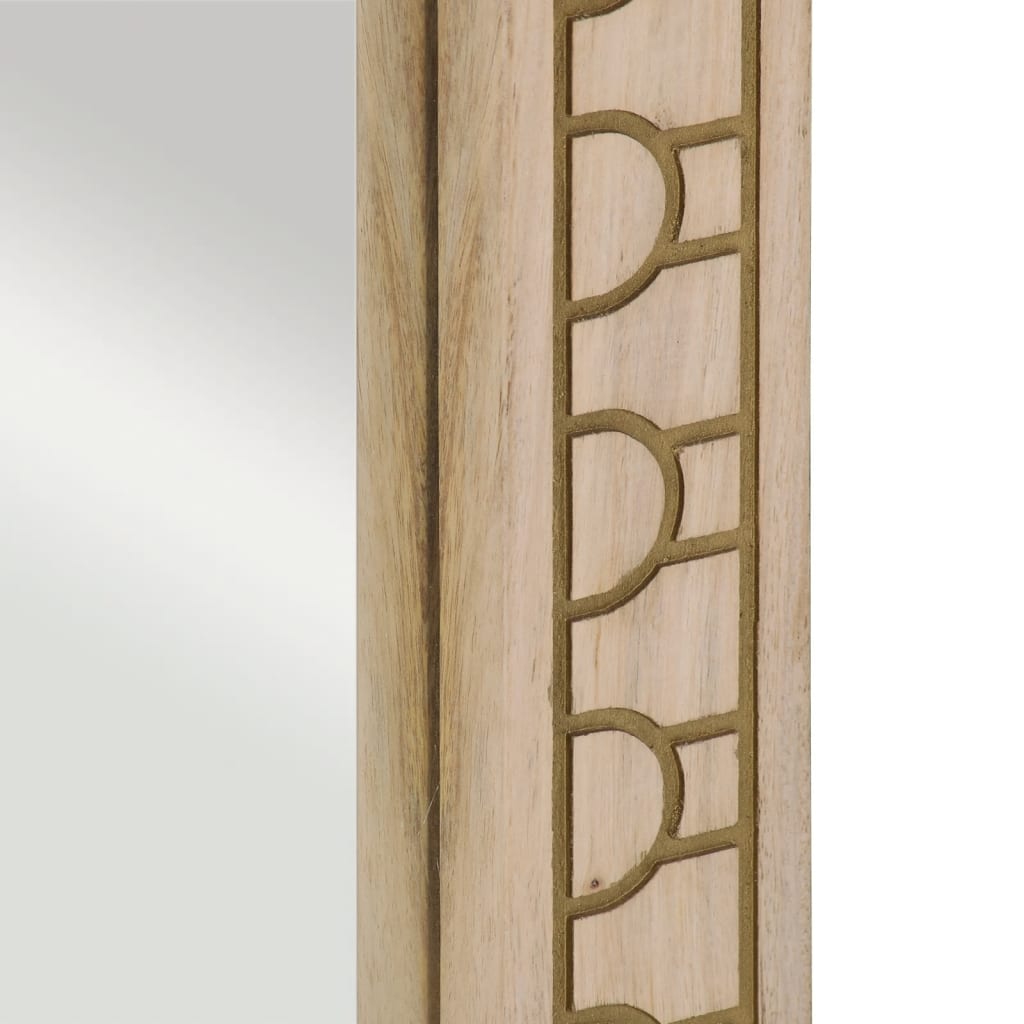 Badkamerspiegel 50x70x2,5 cm massief mangohout en glas