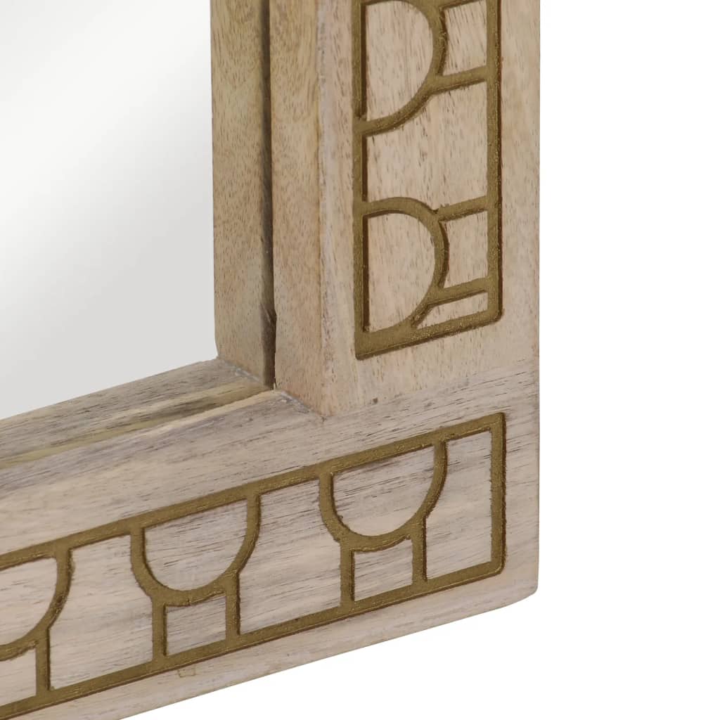 Badkamerspiegel 50x70x2,5 cm massief mangohout en glas