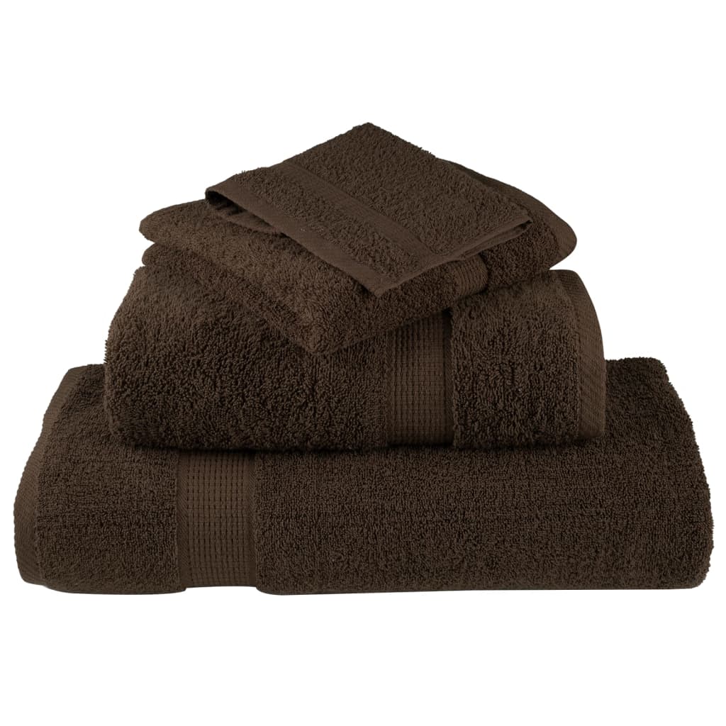12-delige Handdoekenset SOLUND 600 g/m² bruin