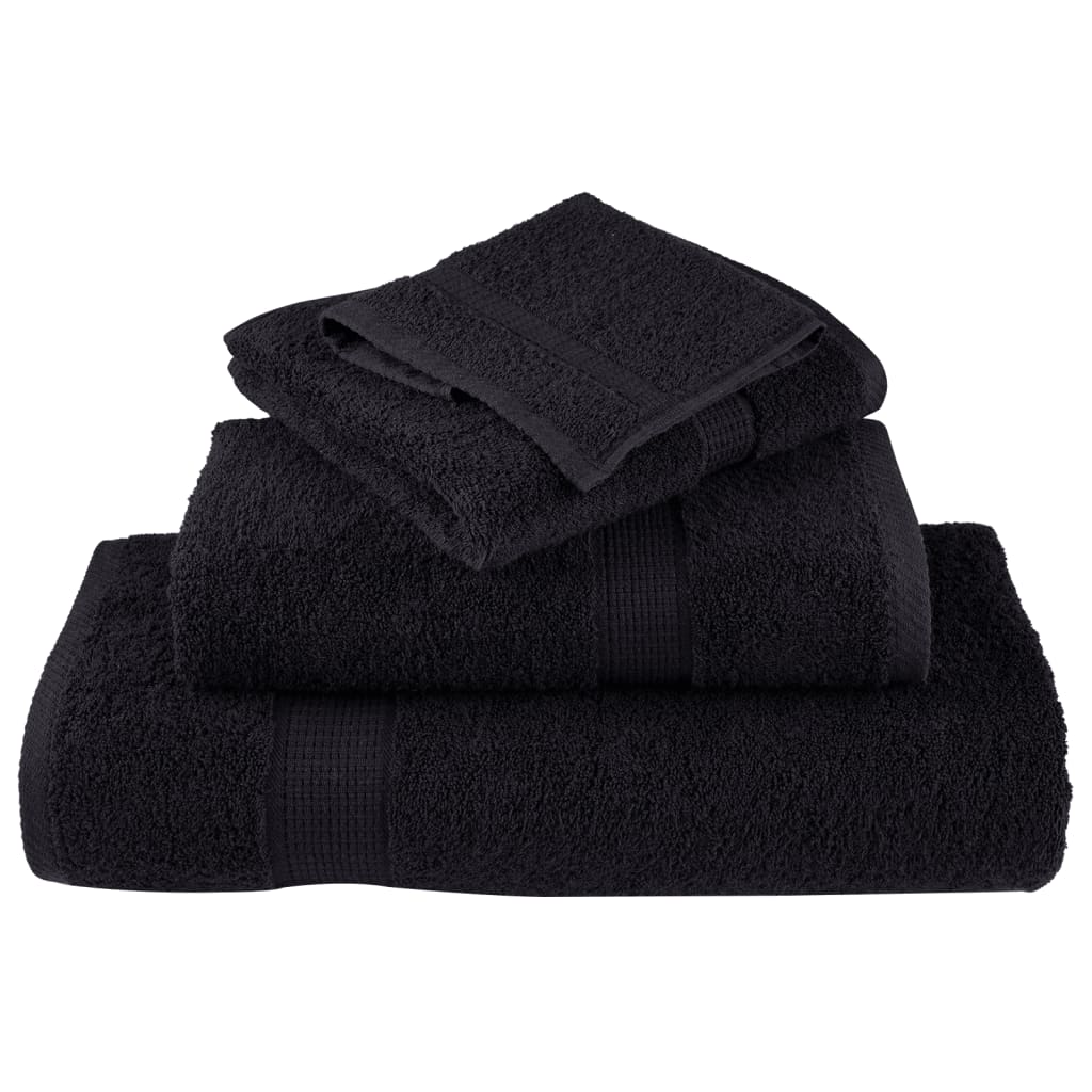 12-delige Handdoekenset SOLUND 600 g/m² zwart