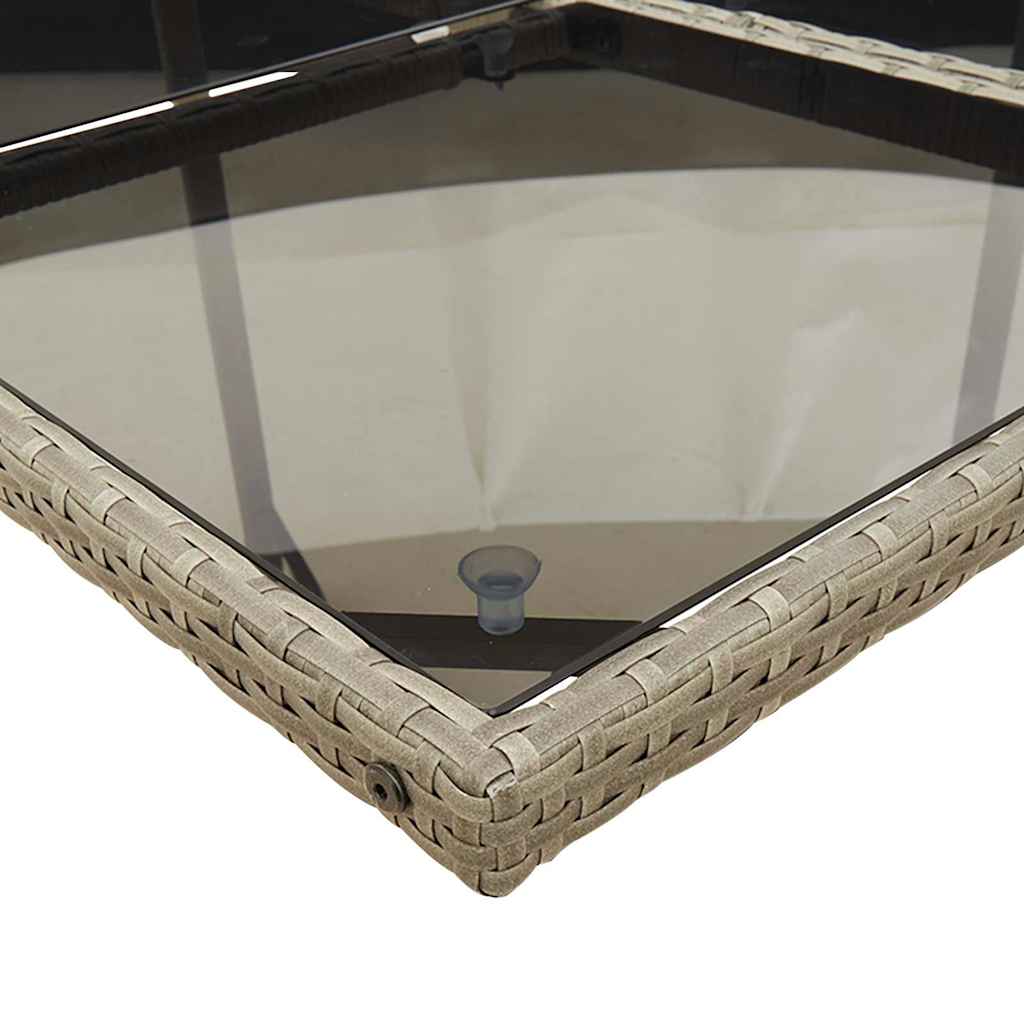 5-delige Tuinset met kussens poly rattan grijs
