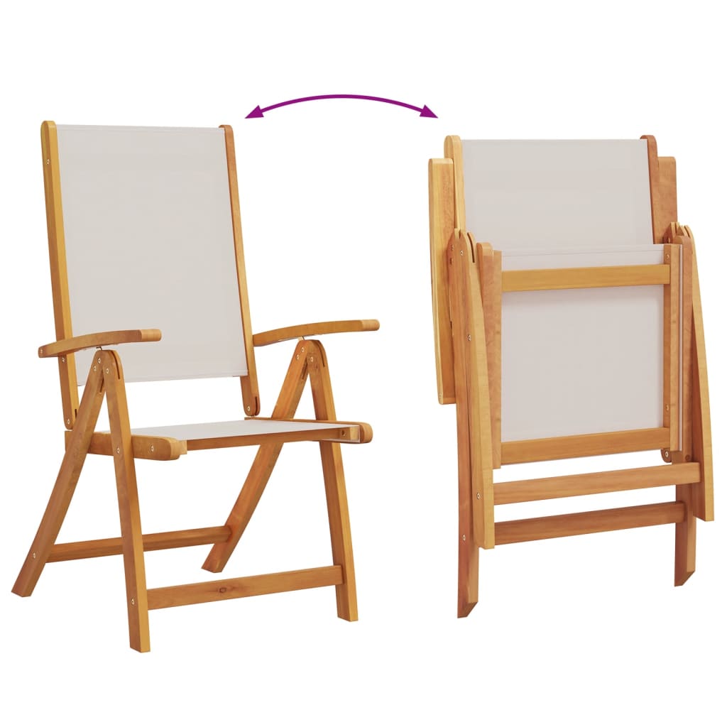 Tuinstoelen inklapbaar 6 st massief acaciahout en textiel