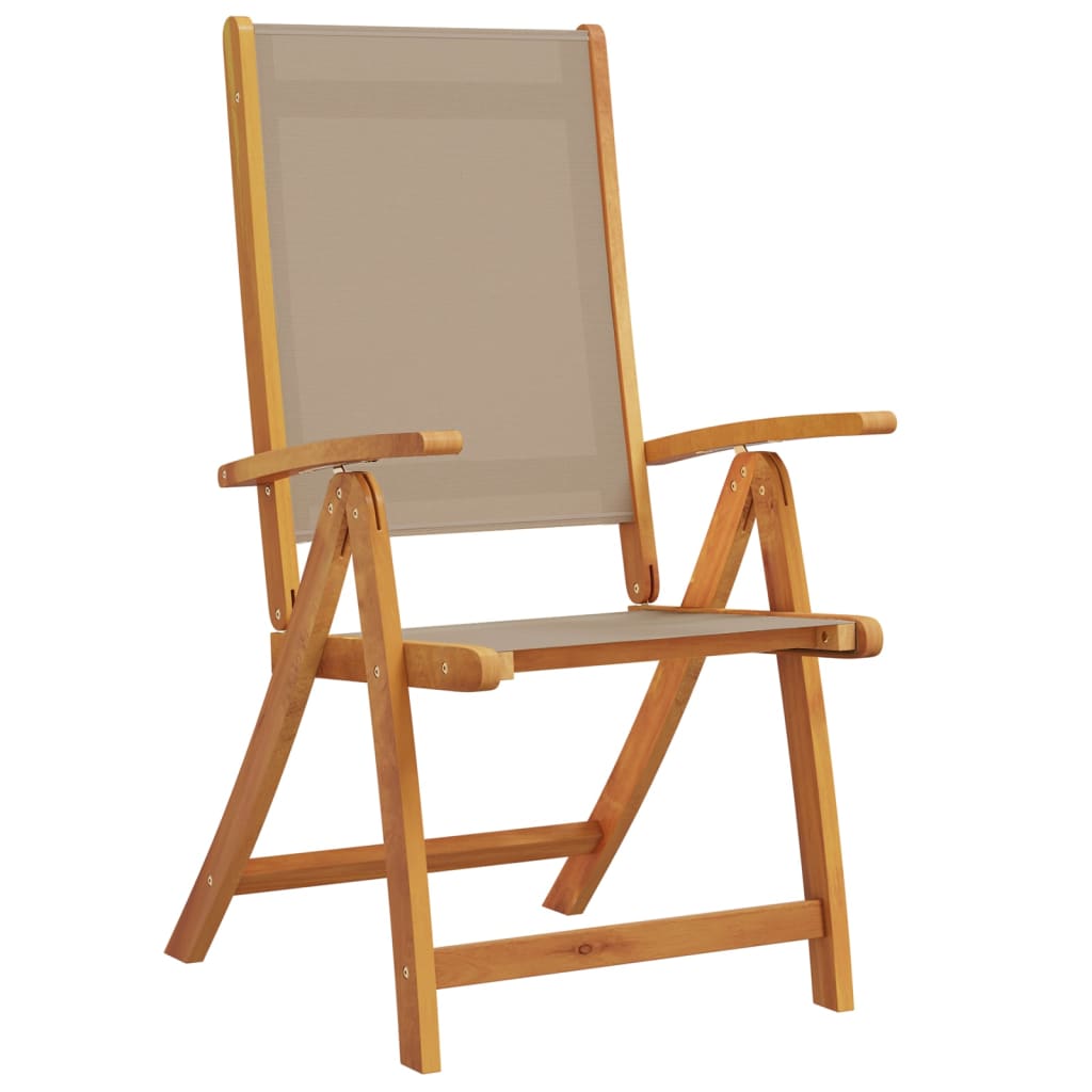 Tuinstoelen inklapbaar 6 st massief acaciahout en textiel