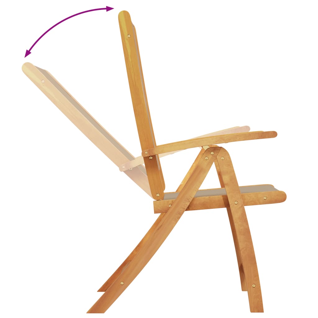 Tuinstoelen inklapbaar 6 st massief acaciahout en textiel