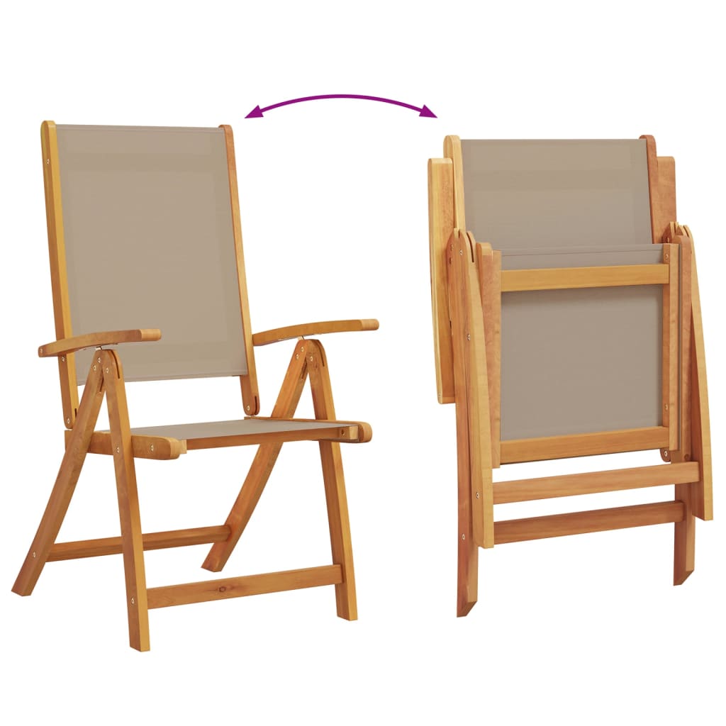 Tuinstoelen inklapbaar 6 st massief acaciahout en textiel