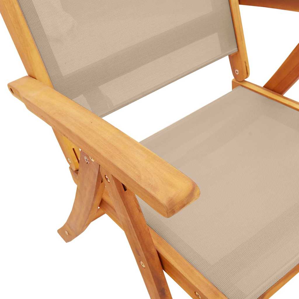 Tuinstoelen inklapbaar 6 st massief acaciahout en textiel