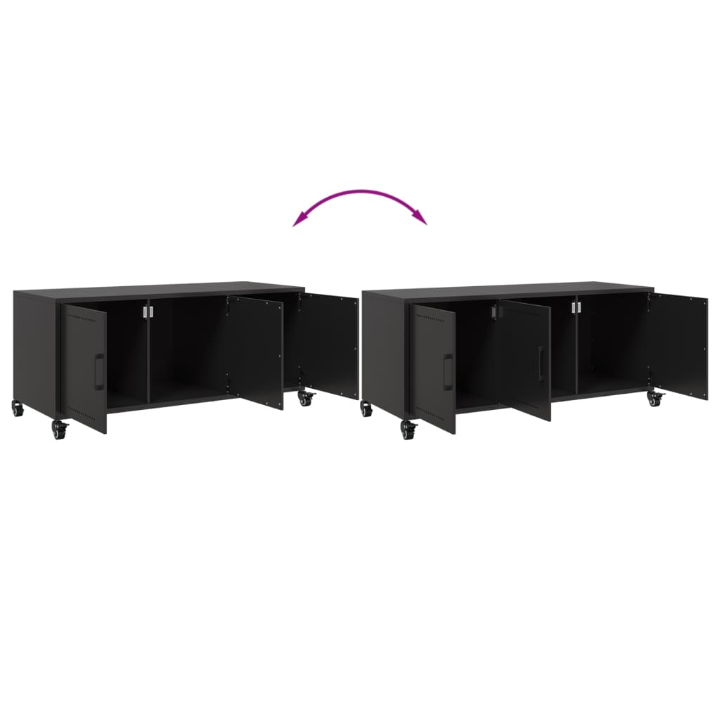 Tv-meubel 100,5x39x43,5 cm staal zwart