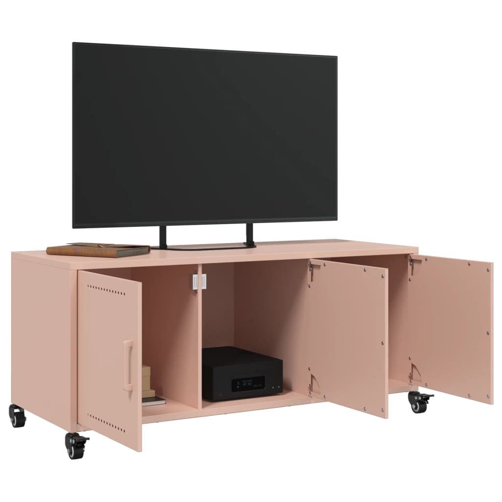 Tv-meubel 100,5x39x43,5 cm staal roze