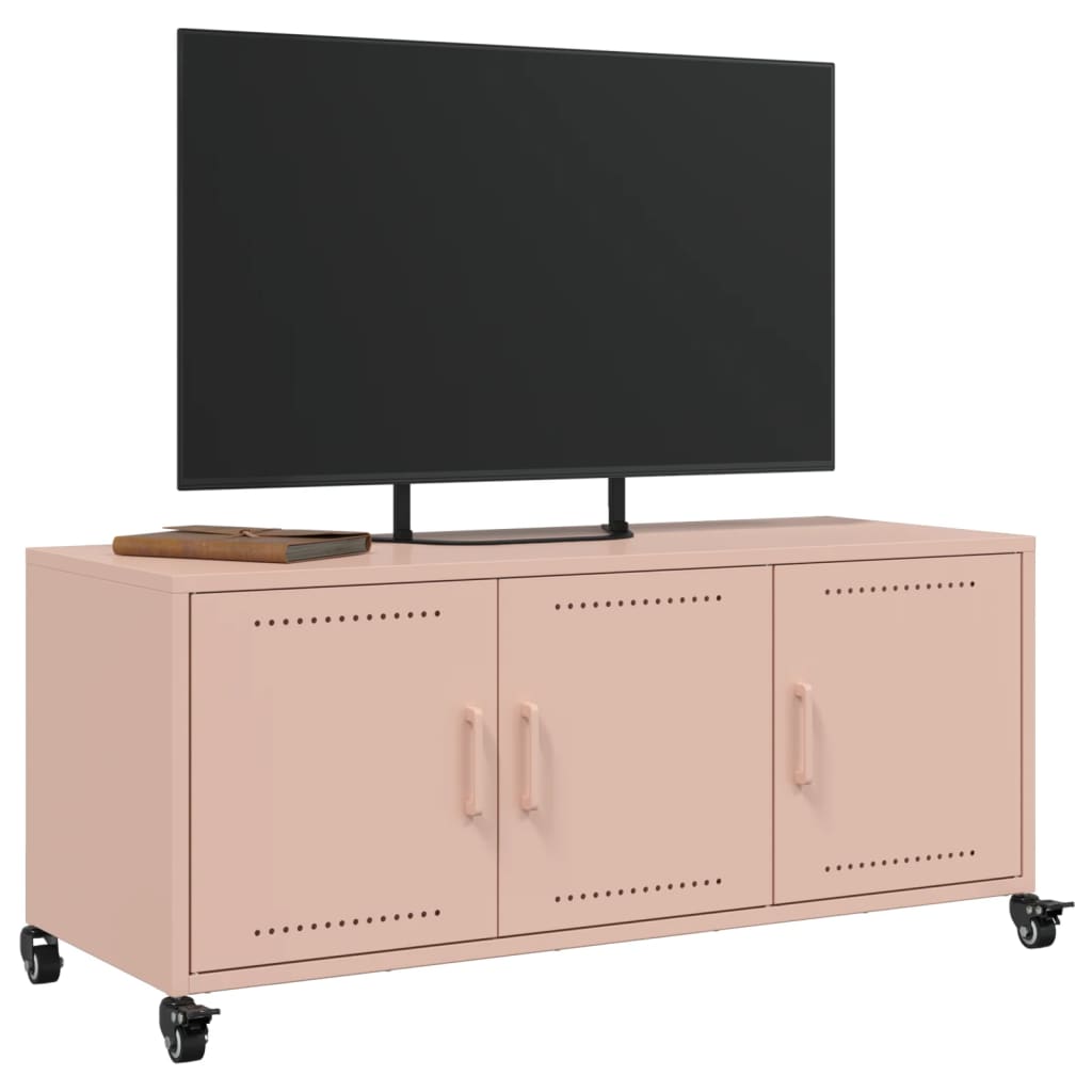 Tv-meubel 100,5x39x43,5 cm staal roze