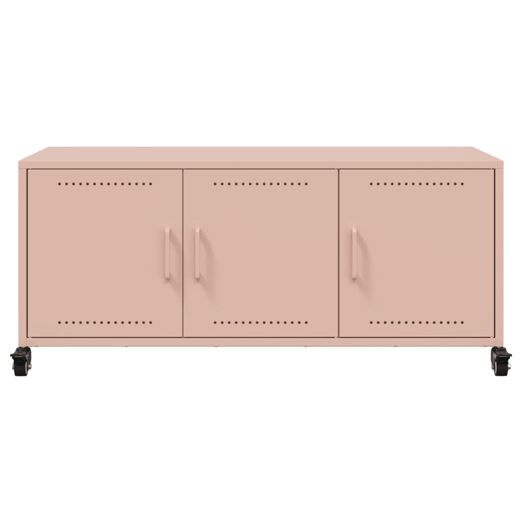 Tv-meubel 100,5x39x43,5 cm staal roze