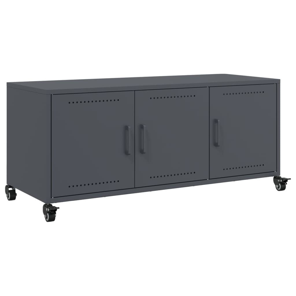 Tv-meubel 100,5x39x43,5 cm staal antraciet