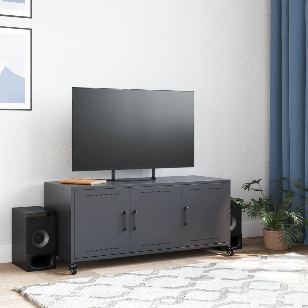 Tv-meubel 100,5x39x43,5 cm staal antraciet