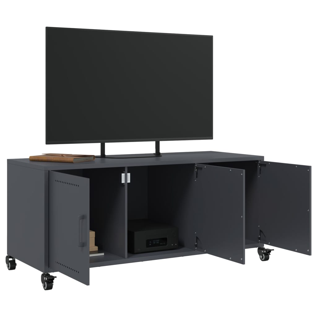 Tv-meubel 100,5x39x43,5 cm staal antraciet