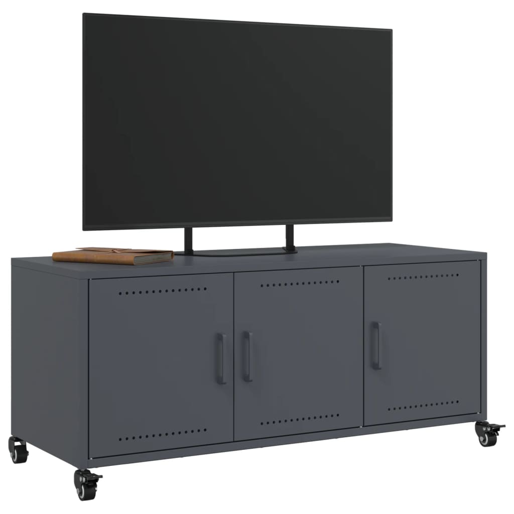 Tv-meubel 100,5x39x43,5 cm staal antraciet