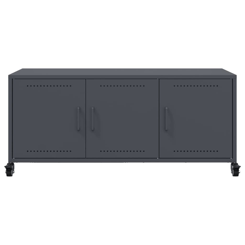 Tv-meubel 100,5x39x43,5 cm staal antraciet