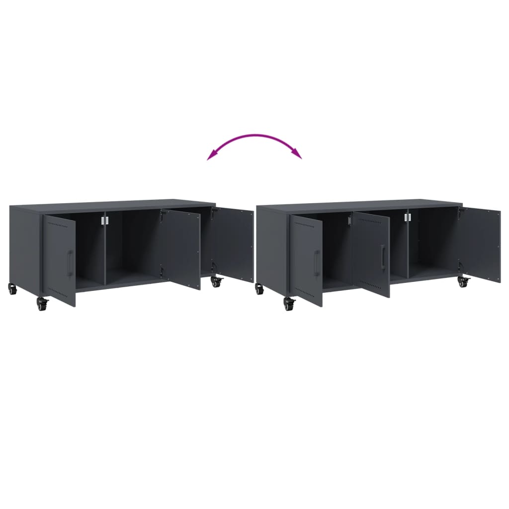 Tv-meubel 100,5x39x43,5 cm staal antraciet
