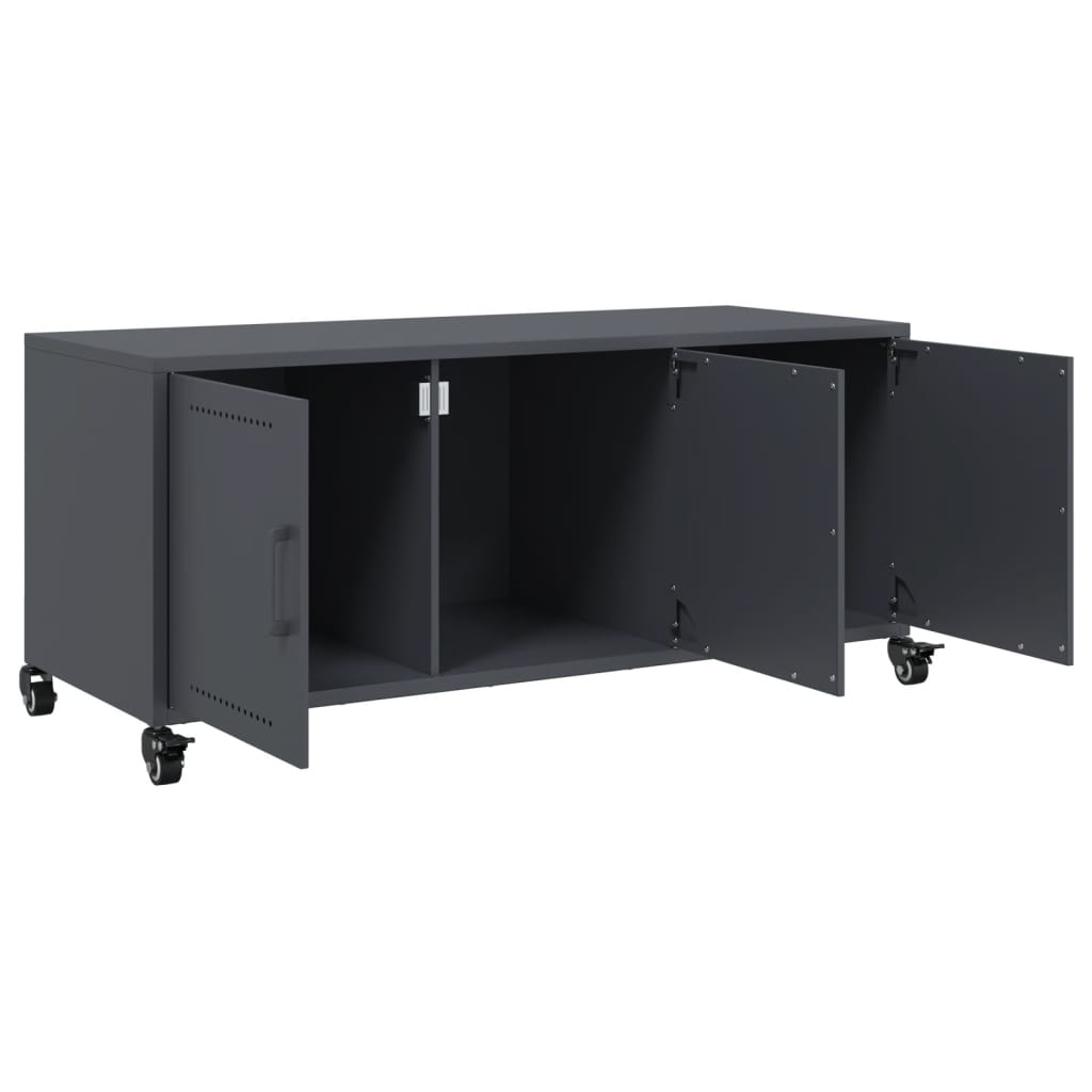 Tv-meubel 100,5x39x43,5 cm staal antraciet