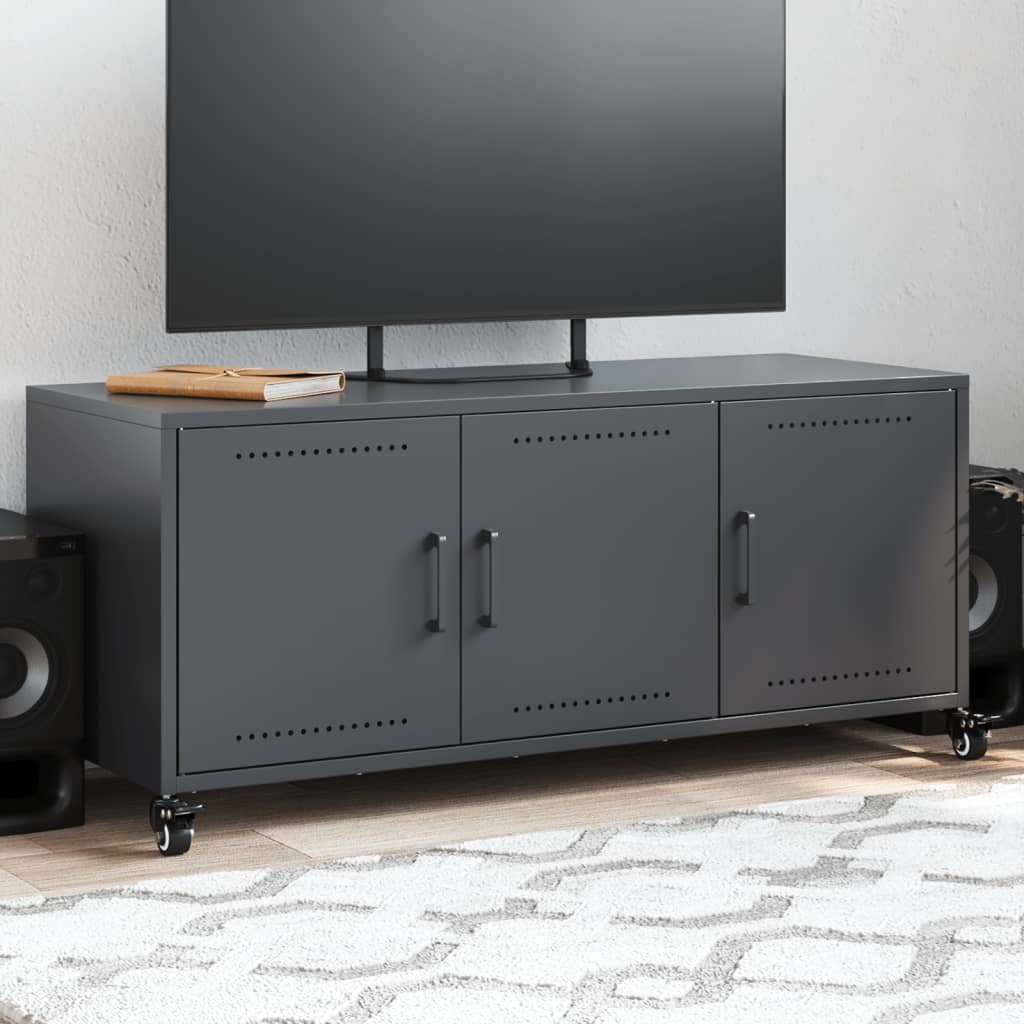 Tv-meubel 100,5x39x43,5 cm staal antraciet
