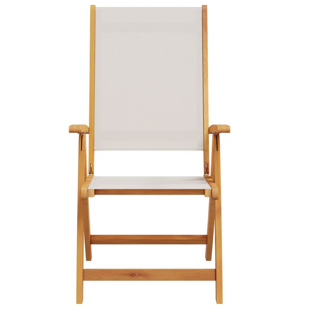 Tuinstoelen inklapbaar 2 st massief acaciahout en textiel