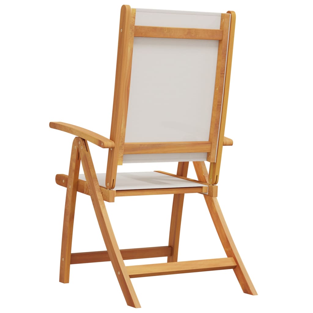 Tuinstoelen inklapbaar 2 st massief acaciahout en textiel