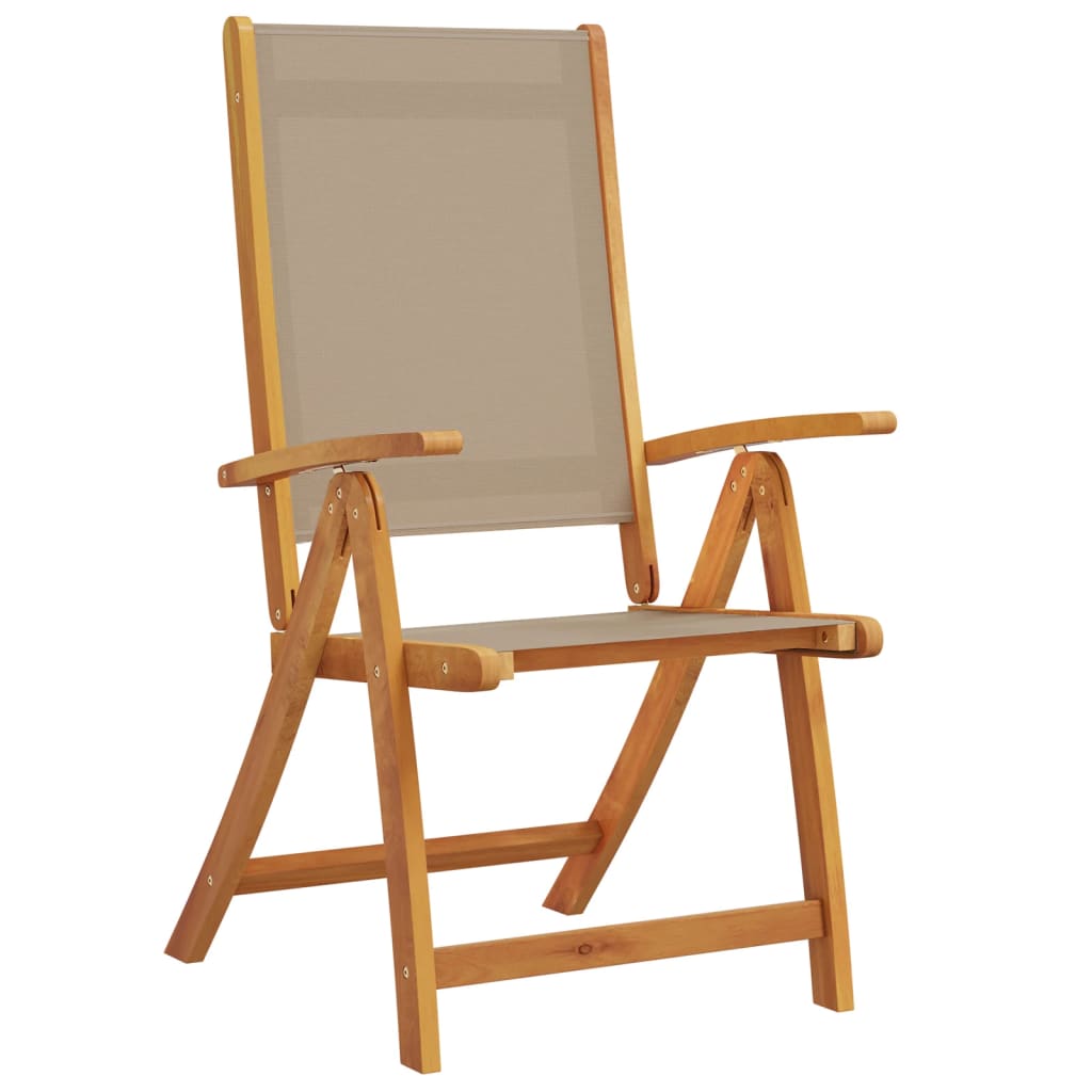 Tuinstoelen inklapbaar 2 st massief acaciahout en textiel