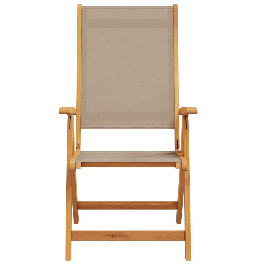 Tuinstoelen inklapbaar 2 st massief acaciahout en textiel
