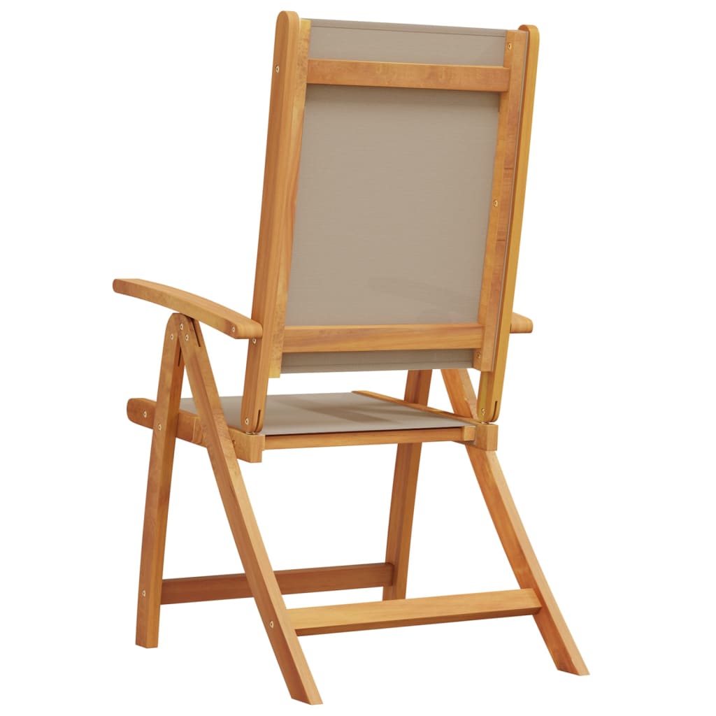 Tuinstoelen inklapbaar 2 st massief acaciahout en textiel