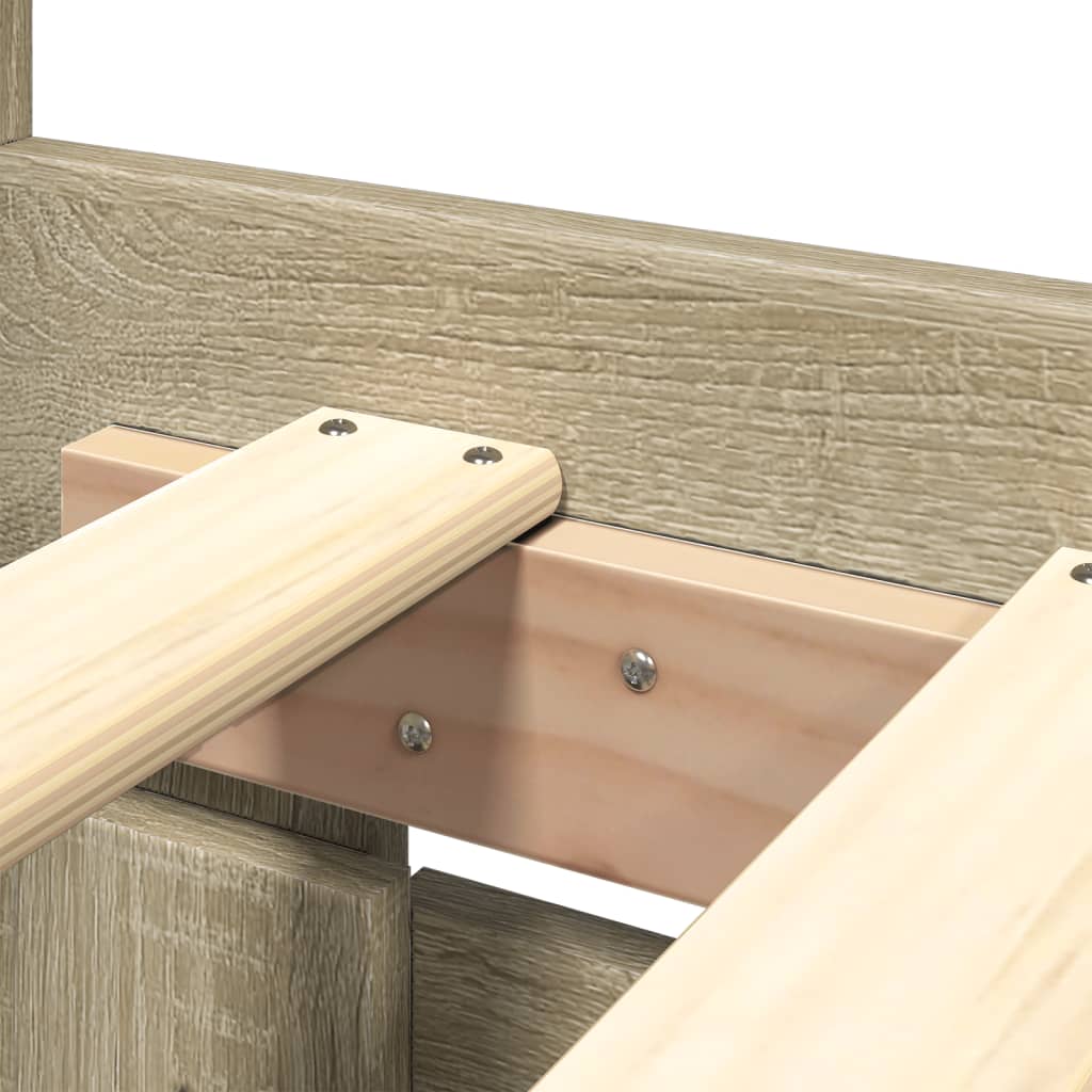 Bedframe met hoofdeinde bewerkt hout sonoma eiken 180x200 cm