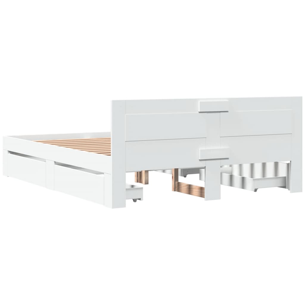 Bedframe met hoofdeinde zonder matras 160x200 cm wit